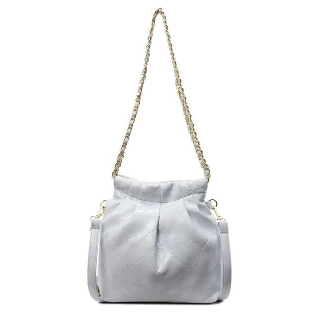 Faux Strap Quilted Chain Leather Shoulder Bag Multi-Way