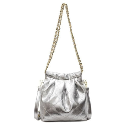 Faux Strap Quilted Chain Leather Shoulder Bag Multi-Way