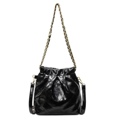 Faux Strap Quilted Chain Leather Shoulder Bag Multi-Way