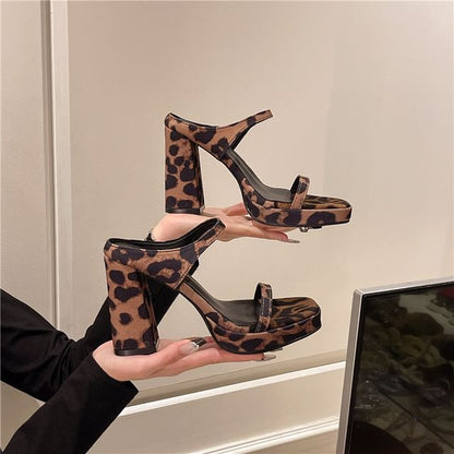 Slide Sandals Heel Chunky