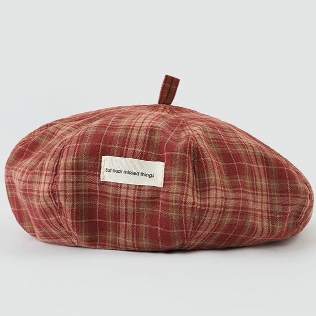 Applique Beret Plaid
