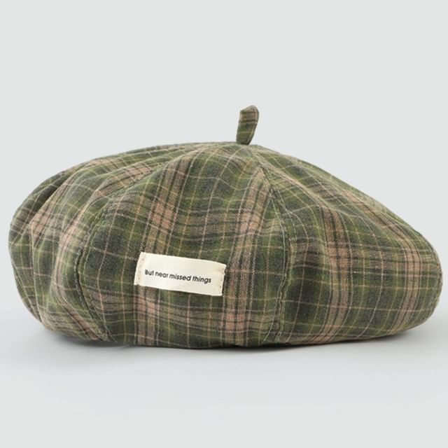 Applique Beret Plaid