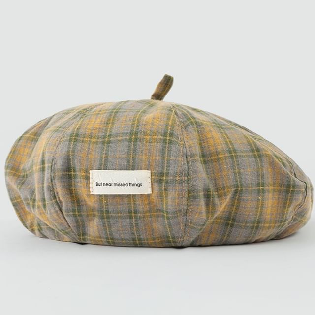 Applique Beret Plaid