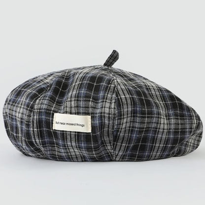 Applique Beret Plaid