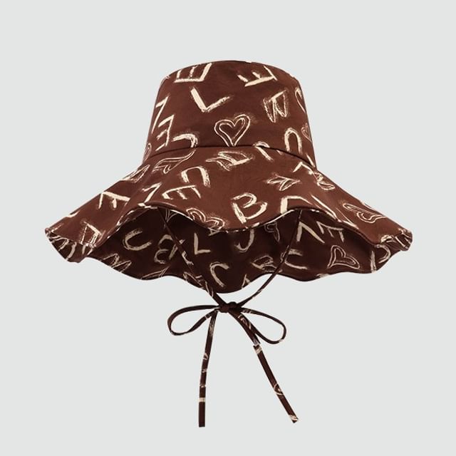 Lettering Print Hat Boonie