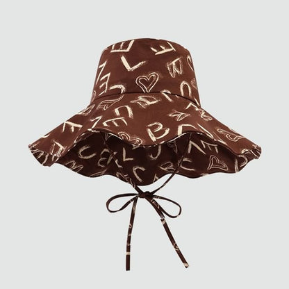 Lettering Print Hat Boonie