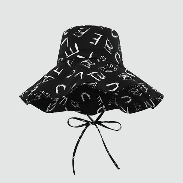 Lettering Print Hat Boonie
