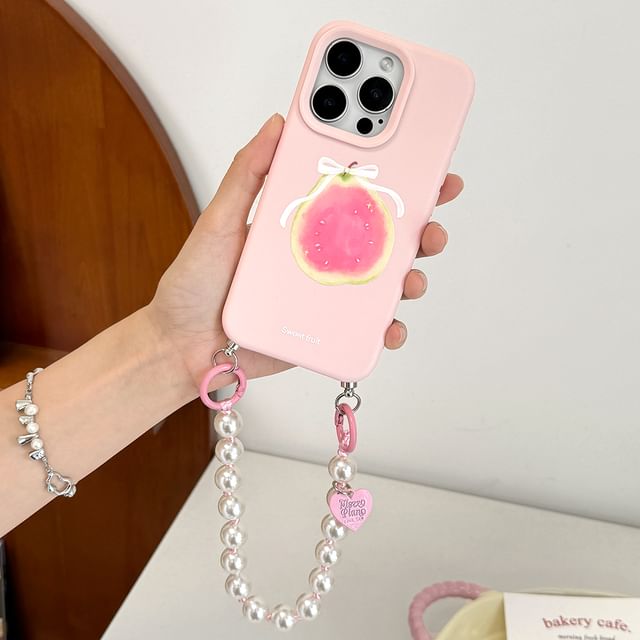 / Bead Set Printed Case Phone Strap