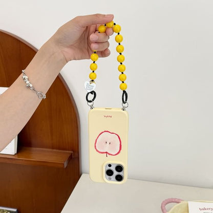 / Bead Set Printed Case Phone Strap