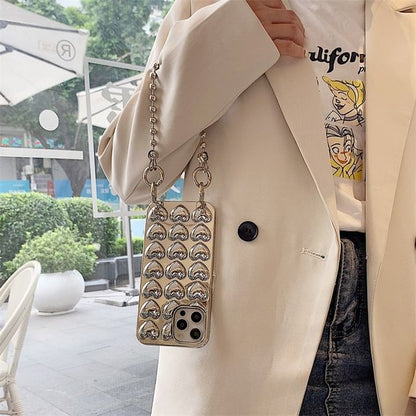 Heart Metallic Phone Case / Strap / Lanyard / Set