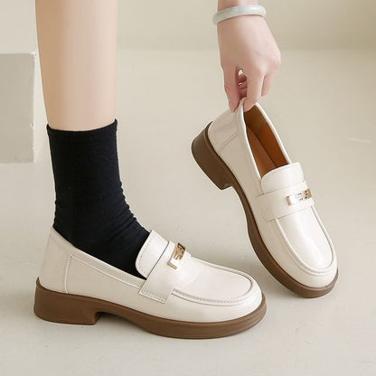 Patent Loafers Leather Platform