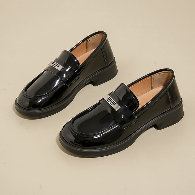 Patent Loafers Leather Platform