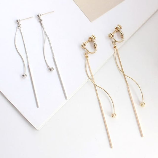 Dangle Bar Bead / Clip-On Earring