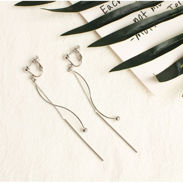 Dangle Bar Bead / Clip-On Earring