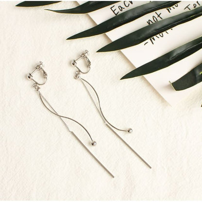 Dangle Bar Bead / Clip-On Earring