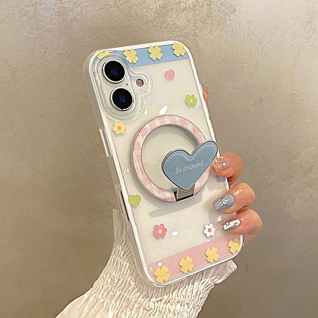 Case Set / (Compatible Stand MagSafe) Magnetic Phone Floral with