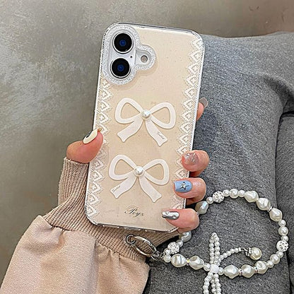 Strap Case Print Set Lace Pearl Phone Faux /