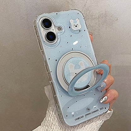 Case Set Dog / MagSafe) Phone Splattered with Stand Magnetic (Compatible