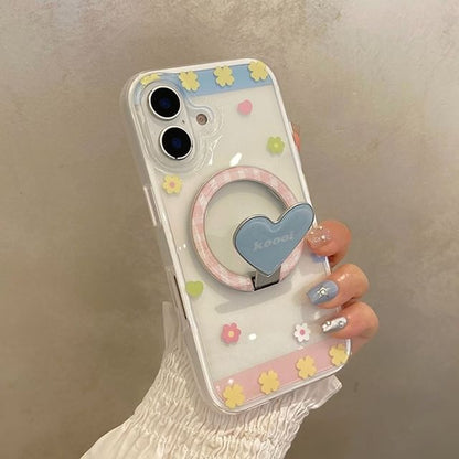 Case Set / (Compatible Stand MagSafe) Magnetic Phone Floral with