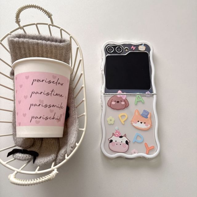 / Cartoon Animal Case Phone Set Strap