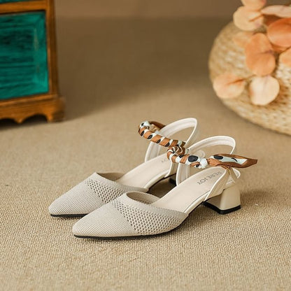 Chunky Pointed Heel Sandals