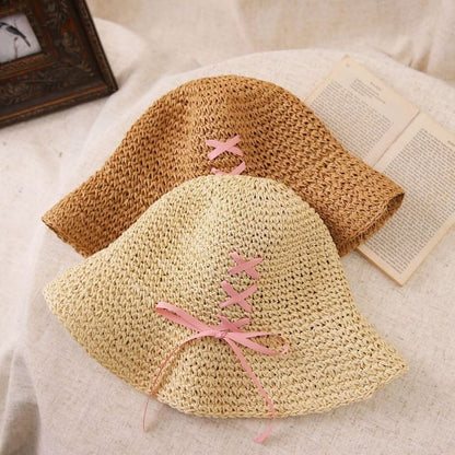 Bucket Bow Straw Hat