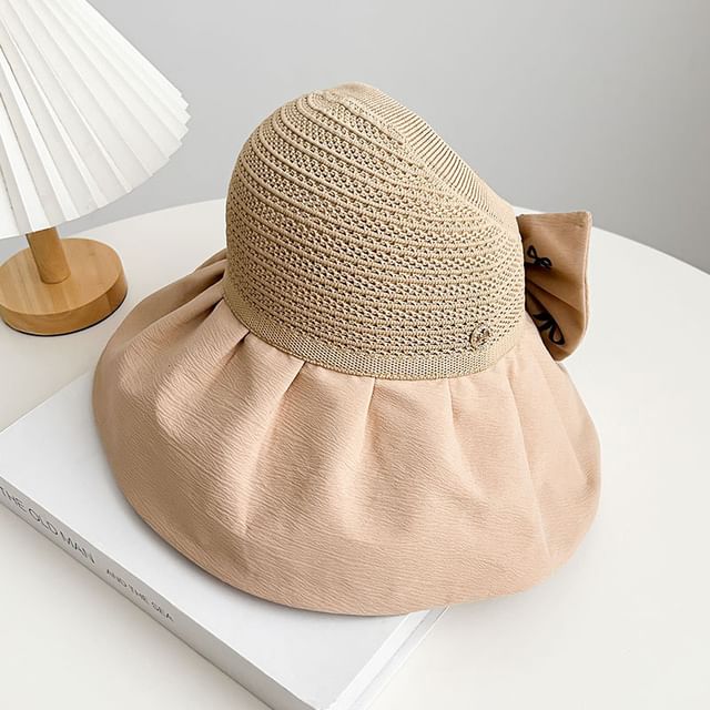 Sun Straw Hat Bow Print
