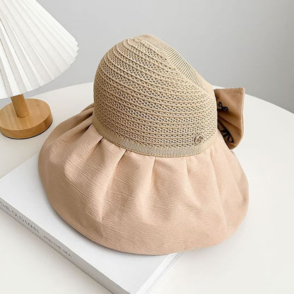 Sun Straw Hat Bow Print