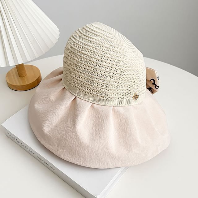 Sun Straw Hat Bow Print
