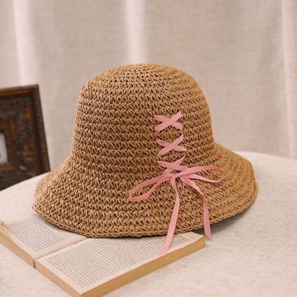 Bucket Bow Straw Hat