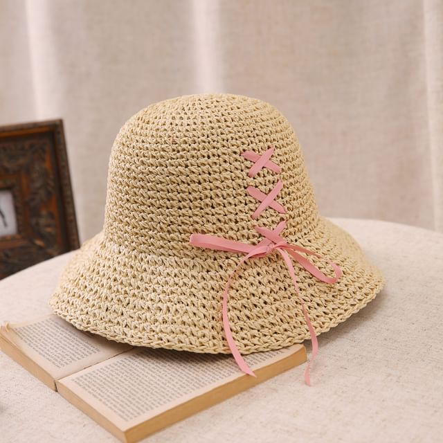 Bucket Bow Straw Hat