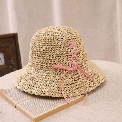 Bucket Bow Straw Hat