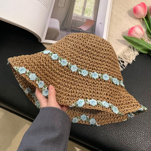 Floral Straw Hat Sun