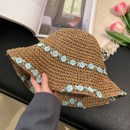 Floral Straw Hat Sun