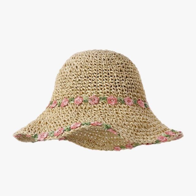 Floral Straw Hat Sun
