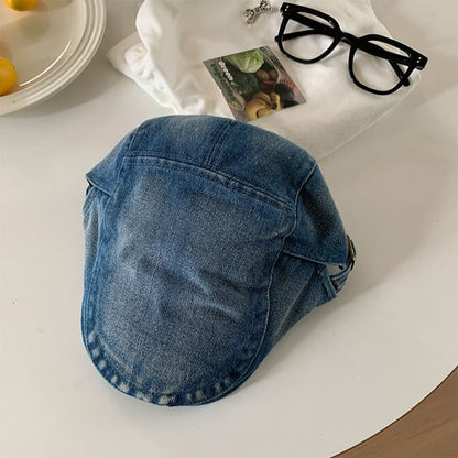 Washed Cap Denim Newsboy