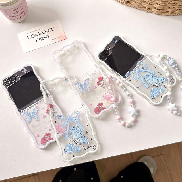 / Strap Rose Phone Case Butterfly Set