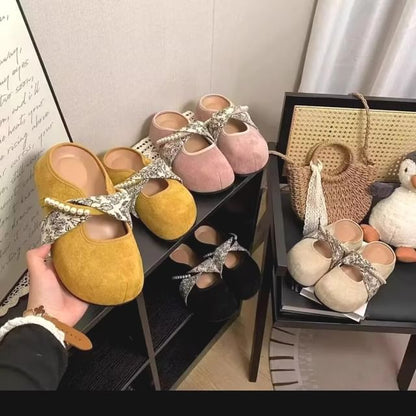 Pearl Floral Print Jane Mules Panel Faux Mary