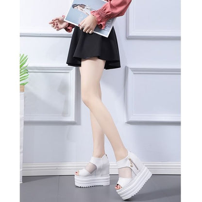 Mesh Sandals Panel Platform