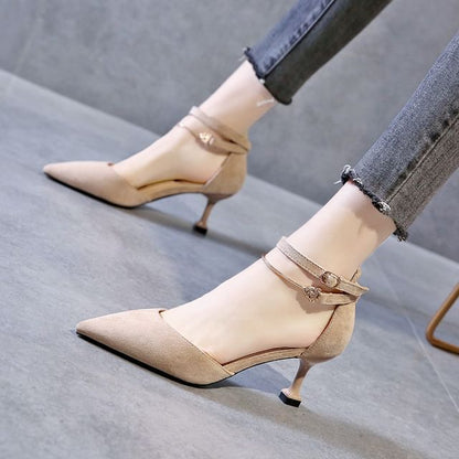 Designs) High Ankle Pointed Strap Sandals (Various Heel