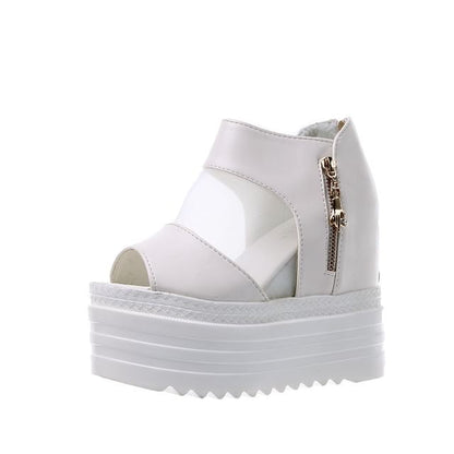 Mesh Sandals Panel Platform