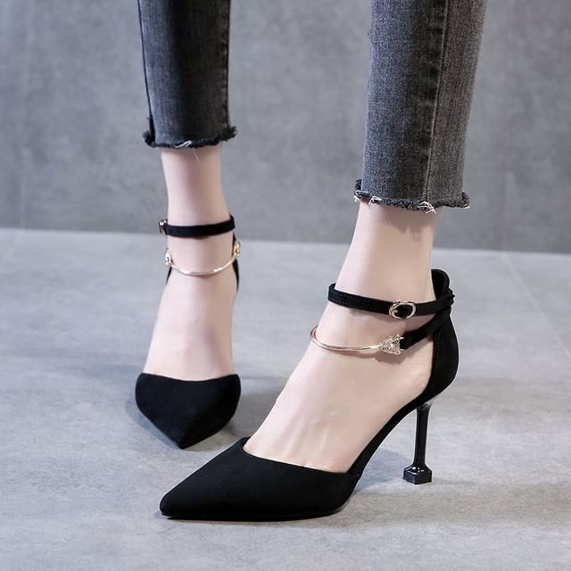Designs) High Ankle Pointed Strap Sandals (Various Heel