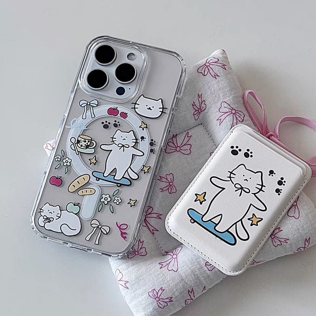 Magsafe Print Case / Card iPhone Set Compatible Cat