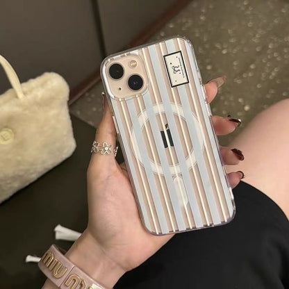 Compatible iPhone Case Set Striped / Bow Card Magsafe Print