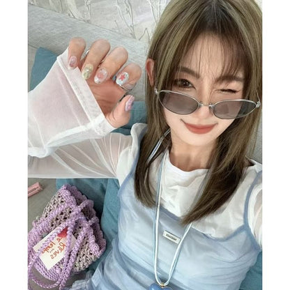 Metal Frame Oval Sunglasses