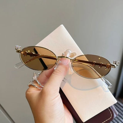 Rhinestone Sunglasses / Oval Glasses