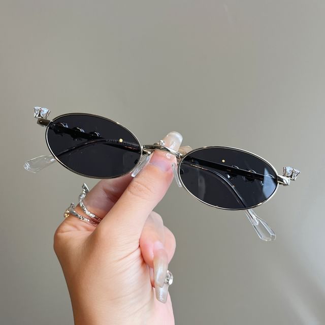 Rhinestone Sunglasses / Oval Glasses