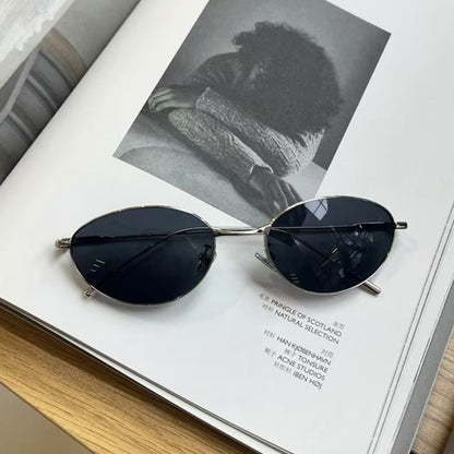 Metal Frame Oval Sunglasses