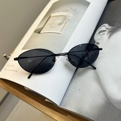 Metal Frame Oval Sunglasses