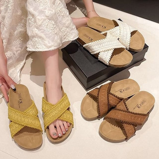 Sandals Strap Knit Cross